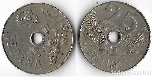 Monedas de Espa&ntilde;a: ALFONSO XIII 25 CENTIMOS 1927 - Foto 1