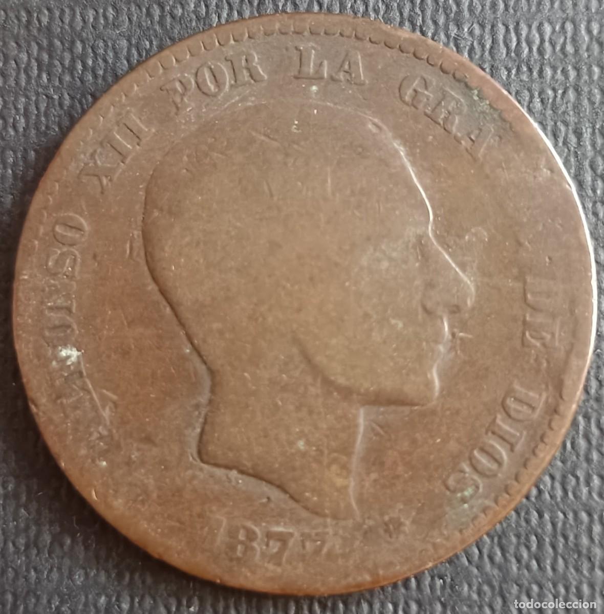 Monedas de Espa&ntilde;a: 10 C&eacute;ntimos 1877 - Alfonso XII - Espa&ntilde;a - Foto 1