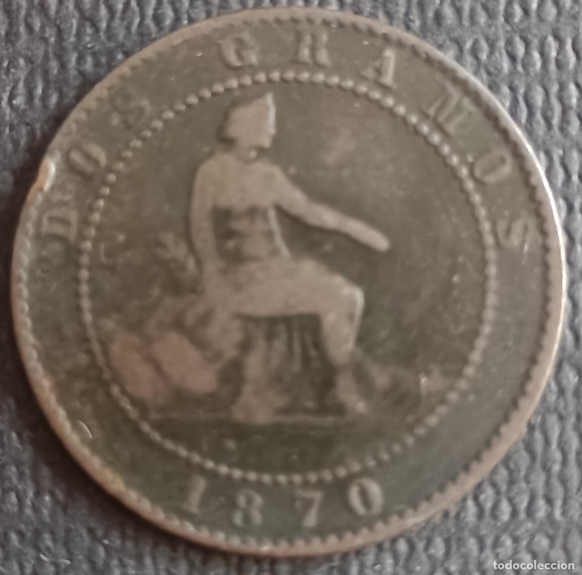 Monedas de Espa&ntilde;a: 2 C&eacute;ntimos 1870 - Espa&ntilde;a - Foto 2