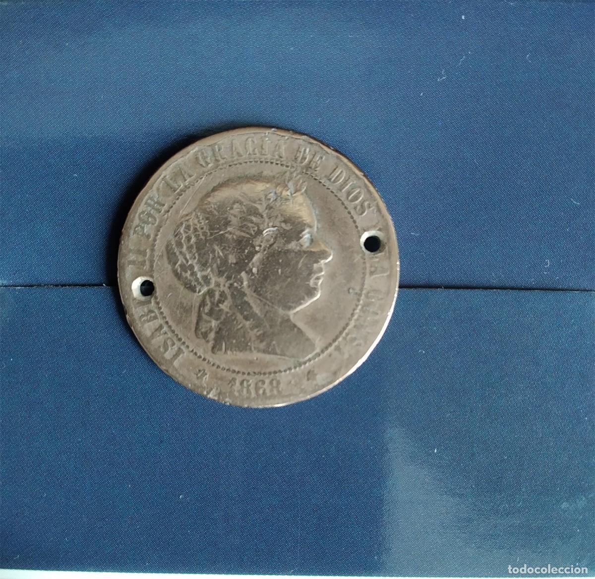 Monedas de Espa&ntilde;a: MONEDA DOS CENTIMOS Y MEDIO ISABEL II 1868 - Foto 1