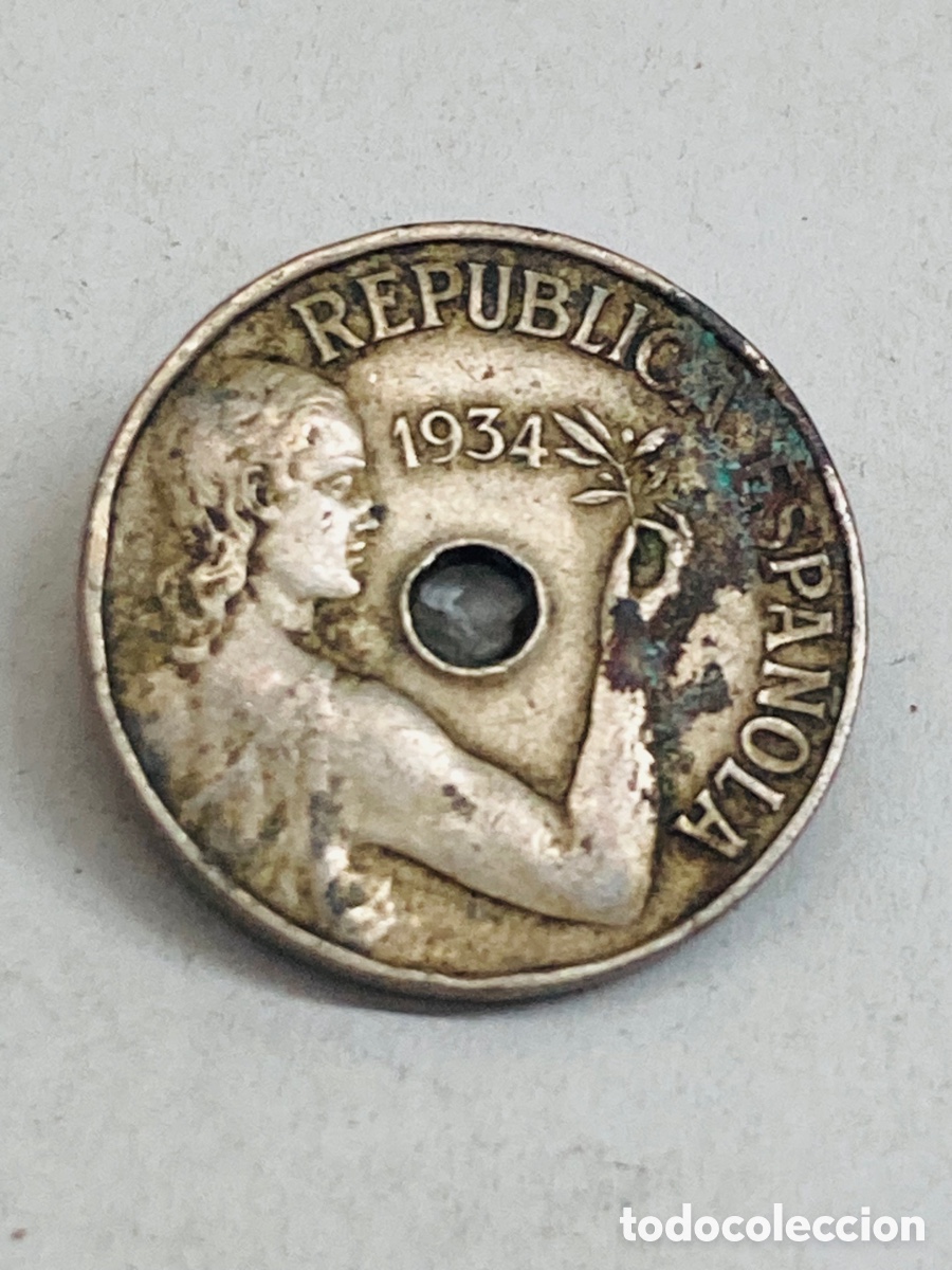 Monedas de Espa&ntilde;a: Moneda de veinticinco c&eacute;ntimos 1934 - Foto 1