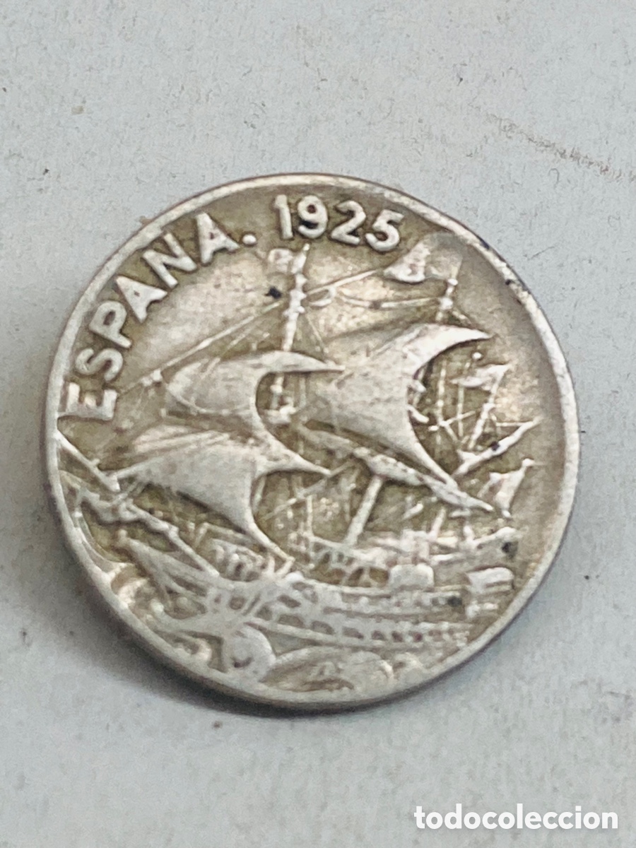 Monedas de Espa&ntilde;a: Moneda de veinticinco c&eacute;ntimos 1925 - Foto 2