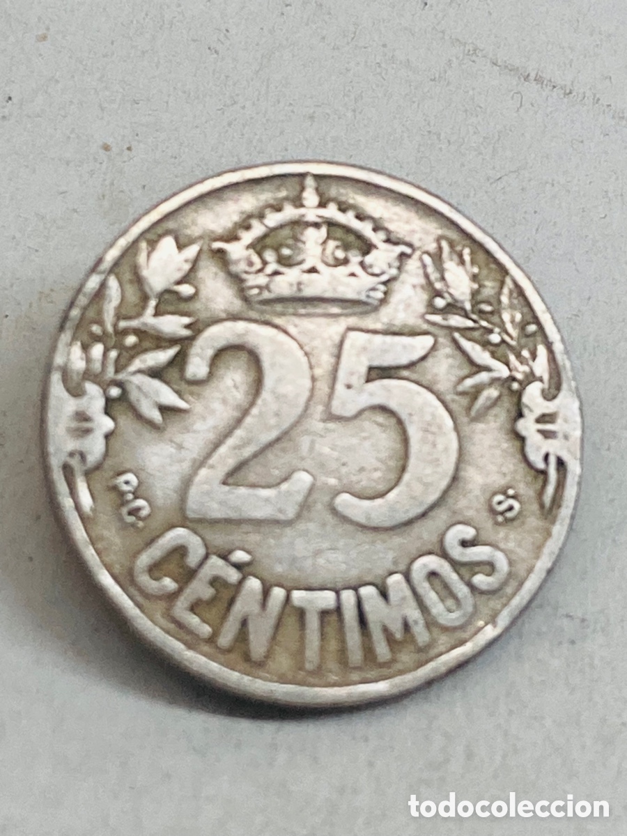Monedas de Espa&ntilde;a: Moneda de veinticinco c&eacute;ntimos 1925 - Foto 1