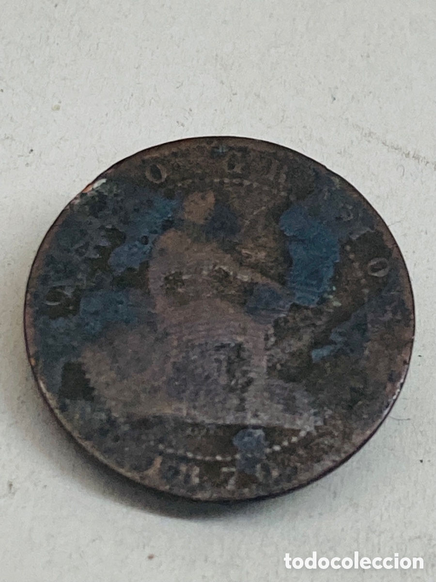 Monedas de Espa&ntilde;a: Moneda de cinco c&eacute;ntimos 1870 - Foto 2