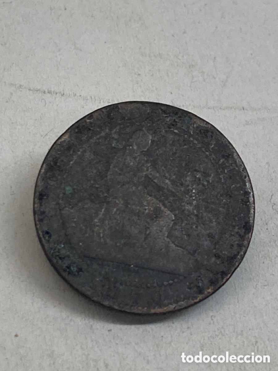 Monedas de Espa&ntilde;a: Moneda cinco centimos 1870 - Foto 2