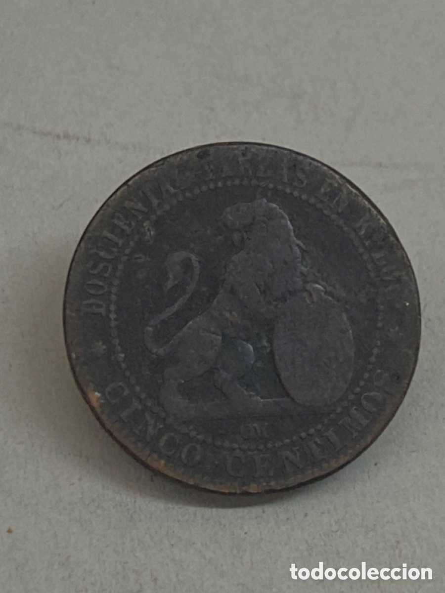 Monedas de Espa&ntilde;a: Moneda cinco centimos 1870 - Foto 1