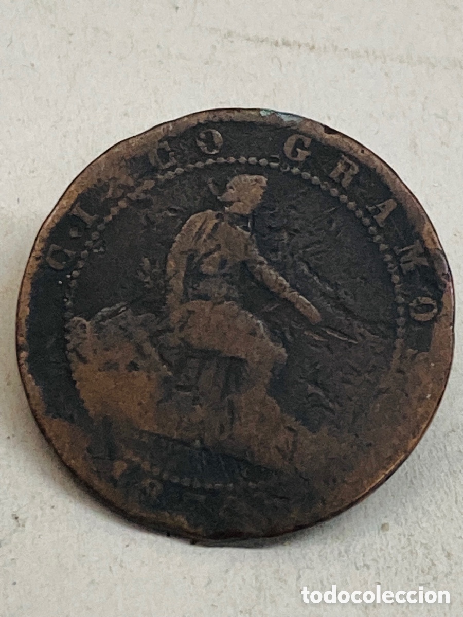 Monedas de Espa&ntilde;a: Moneda de cinco c&eacute;ntimos 1870 - Foto 2