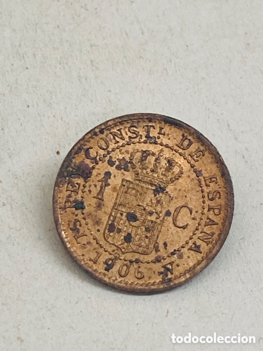 Monedas de Espa&ntilde;a: Moneda un c&eacute;ntimo 1906 - Foto 2