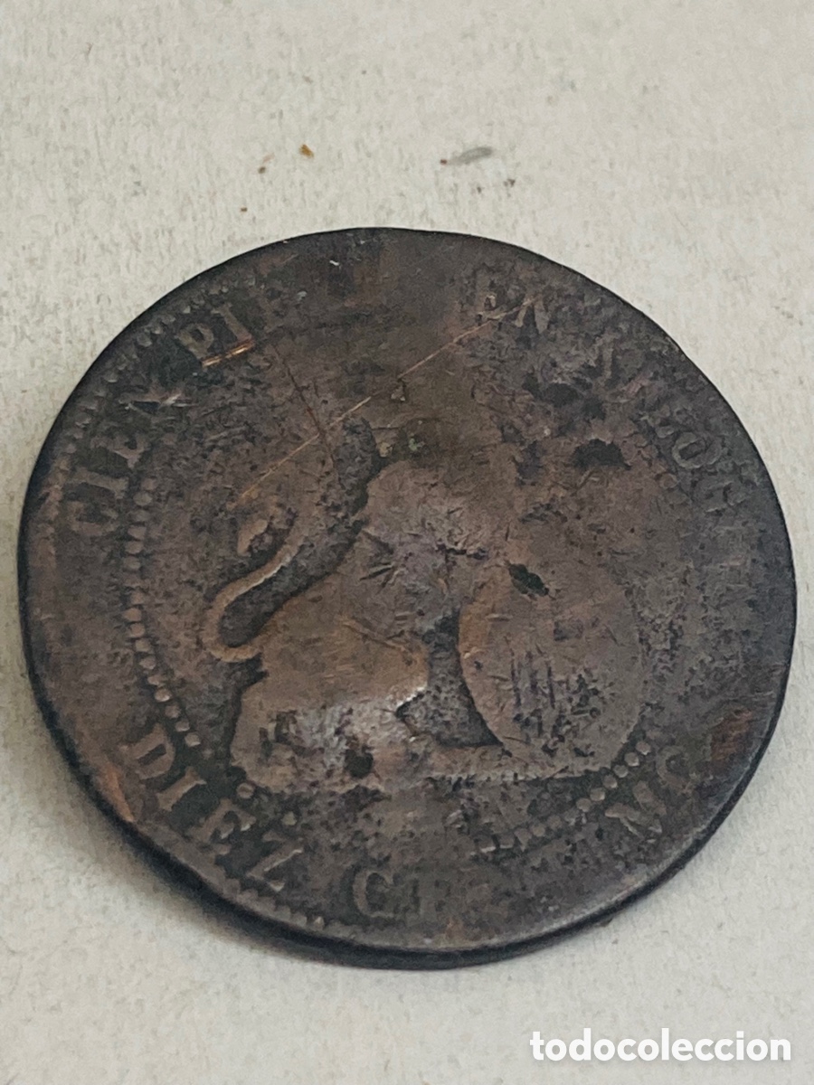 Monedas de Espa&ntilde;a: Moneda de diez c&eacute;ntimos 1870 - Foto 1