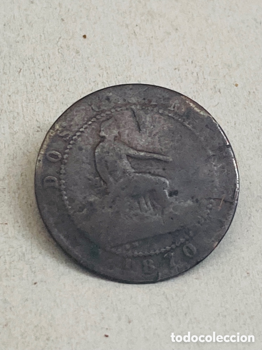 Monedas de Espa&ntilde;a: Moneda de dos c&eacute;ntimos 1870 - Foto 2