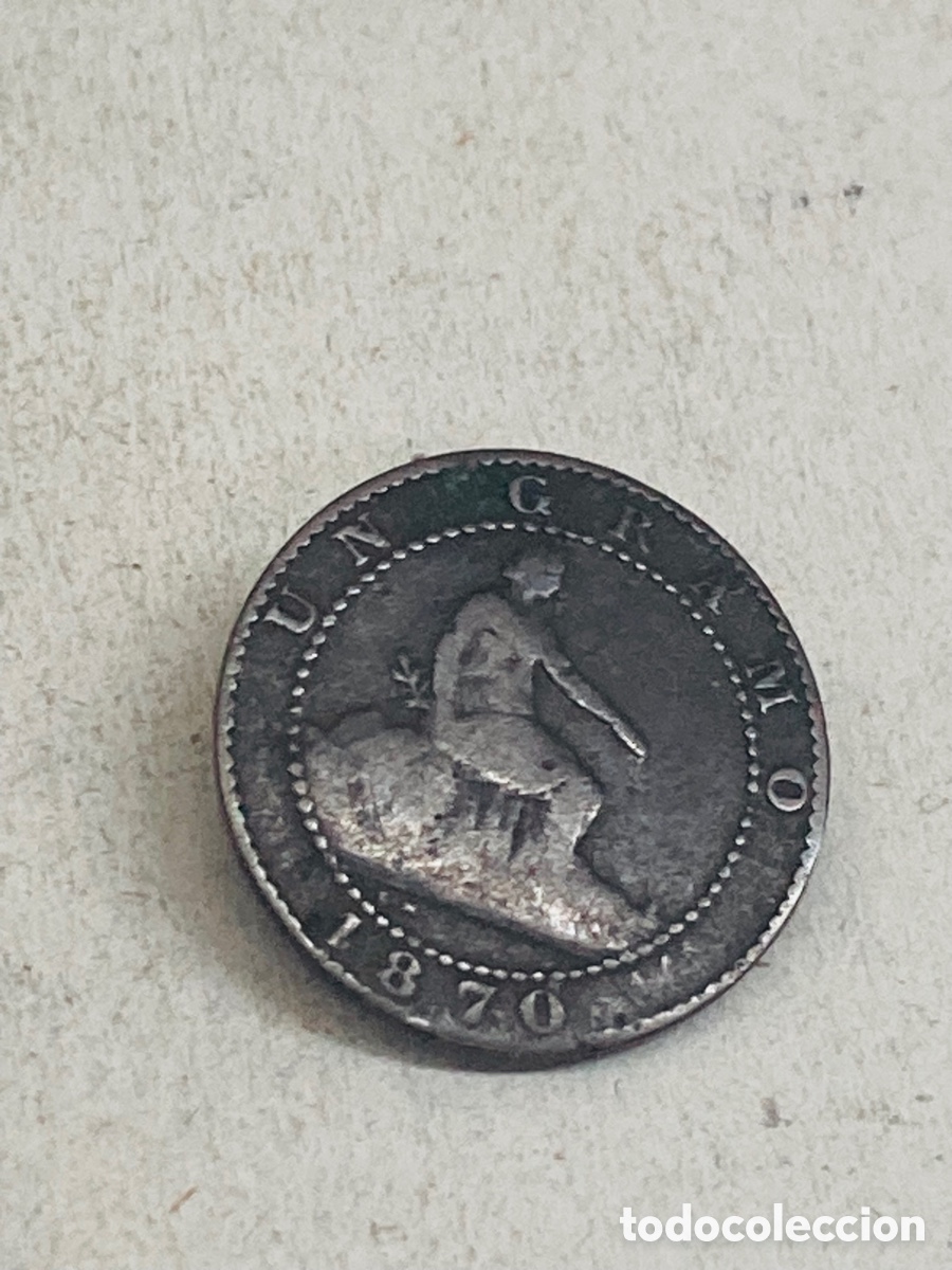 Monedas de Espa&ntilde;a: Moneda de un c&eacute;ntimo 1870 - Foto 2