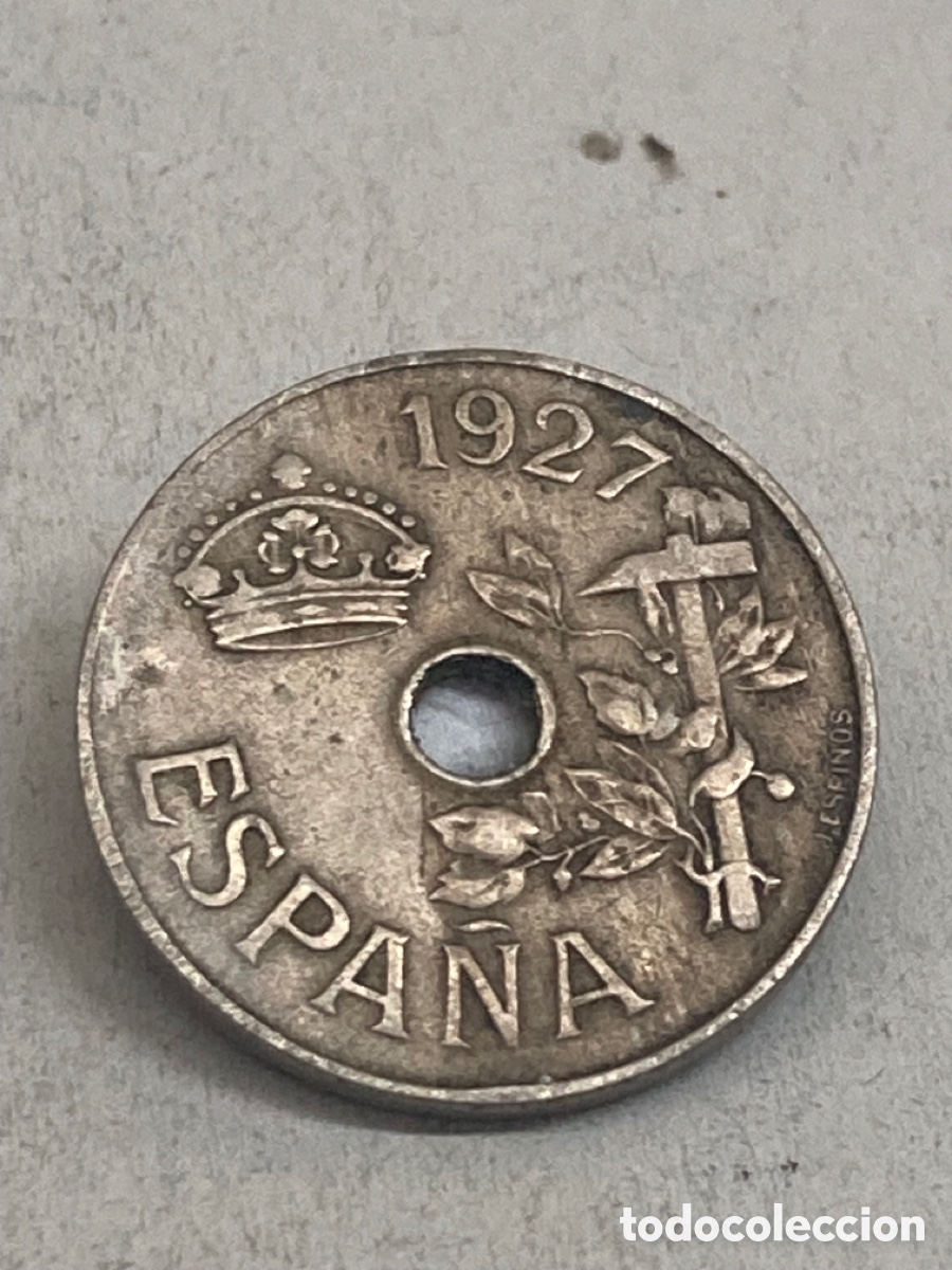 Monedas de Espa&ntilde;a: Moneda de veinticinco c&eacute;ntimos 1927 - Foto 2