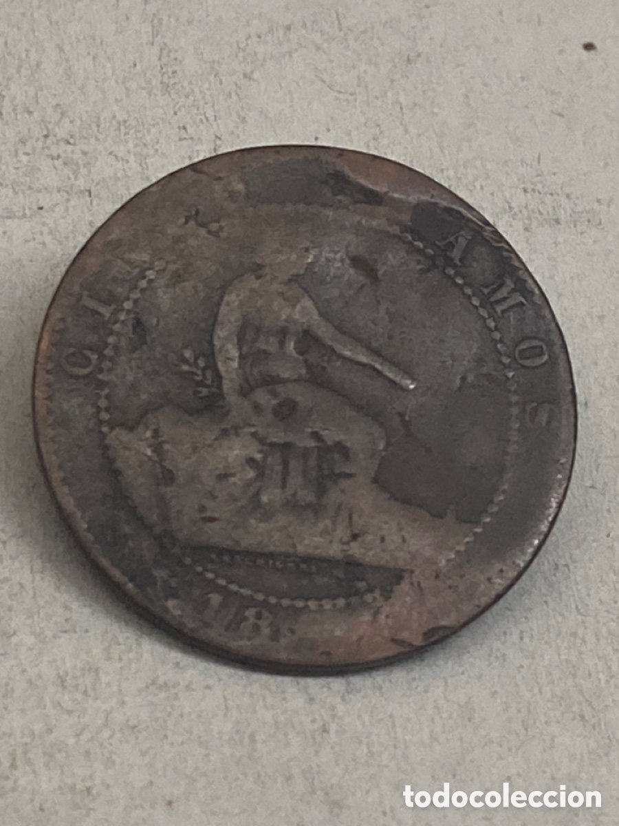 Monedas de Espa&ntilde;a: Moneda cinco c&eacute;ntimos 1870 - Foto 1