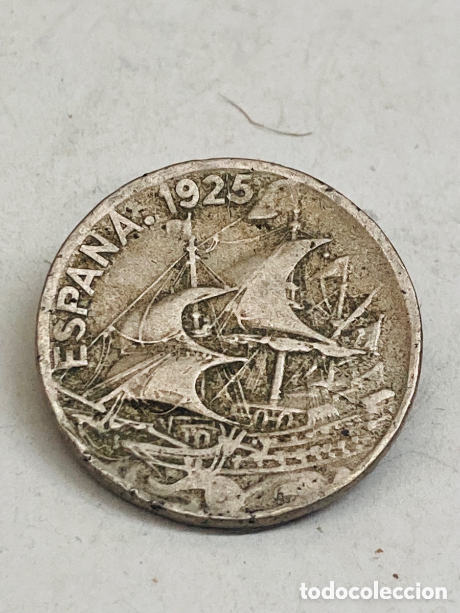 Monedas de Espa&ntilde;a: Moneda de veinticinco c&eacute;ntimos 1925 - Foto 2