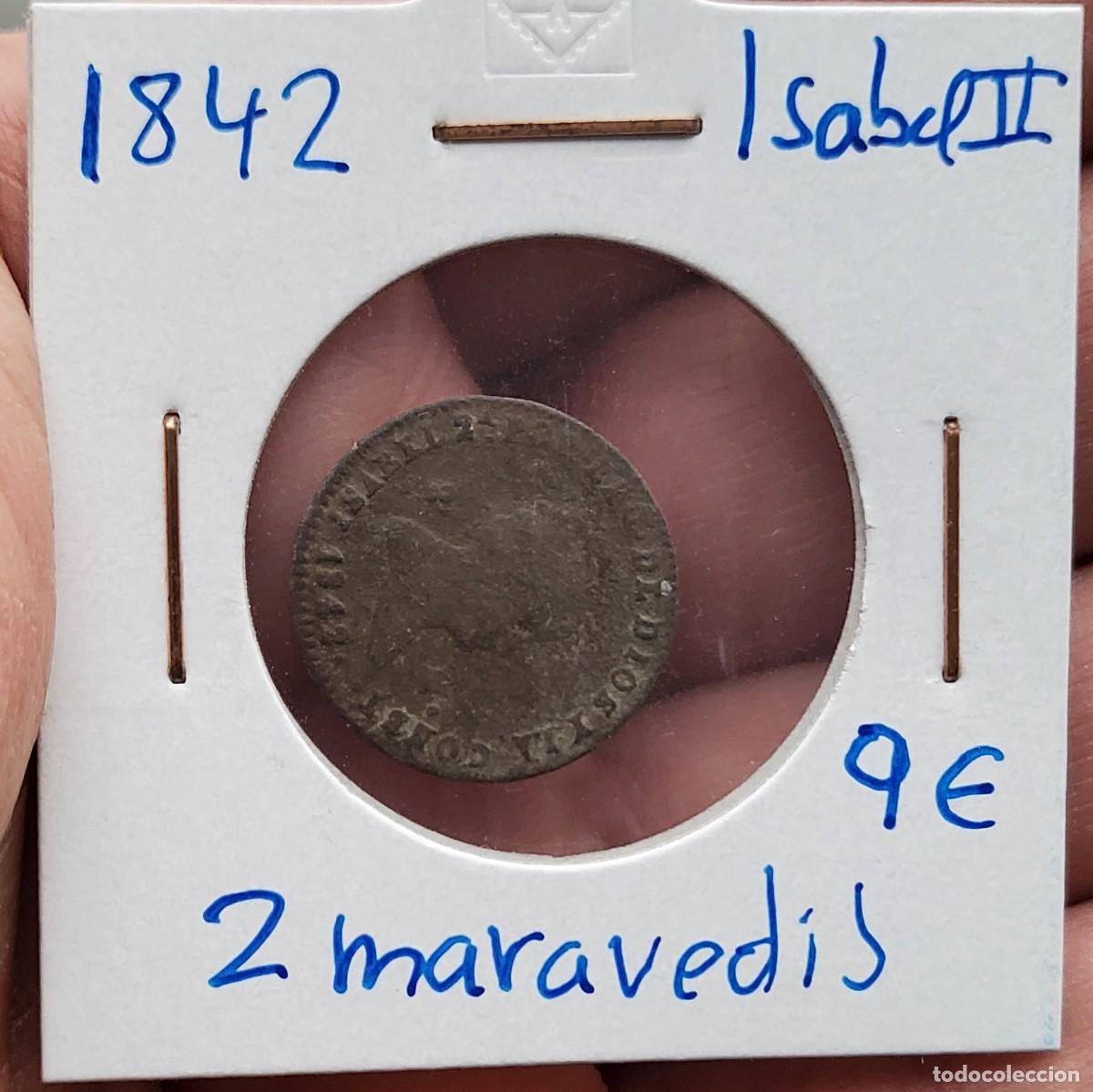 Monedas de Espa&ntilde;a: 1842 Isabel II 2 maravedis - Foto 1