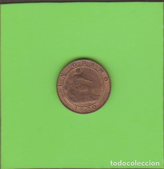 Monedas de Espa&ntilde;a: MONEDAS - GOBIERNO PROVISIONAL - 1 C&Eacute;NTIMO 1870 - CCT-23 (SC-) - Foto 2