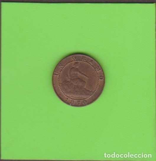 Monedas de Espa&ntilde;a: MONEDAS - GOBIERNO PROVISIONAL - 1 C&Eacute;NTIMO 1870 - CCT-23 (EBC+) - Foto 2