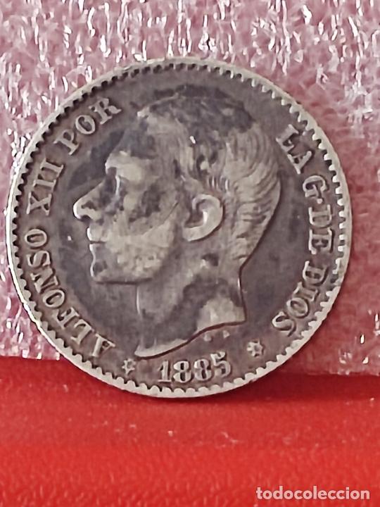 Monedas de Espa&ntilde;a: 1885 PLATA ALFONSO XIII 50 CTS MONEDA USADA - Foto 5