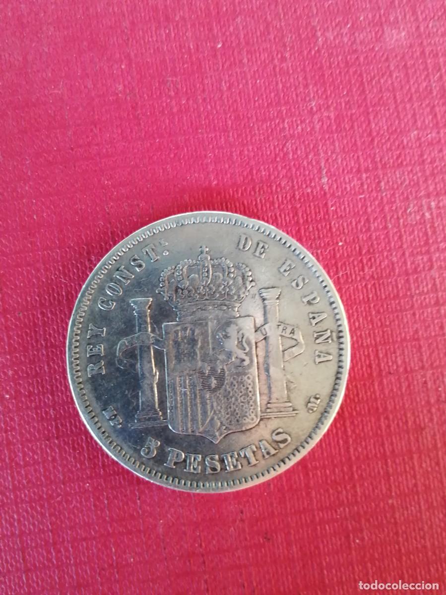 Monedas de Espa&ntilde;a: Moneda de 5 pesetas de 1889 - Foto 2