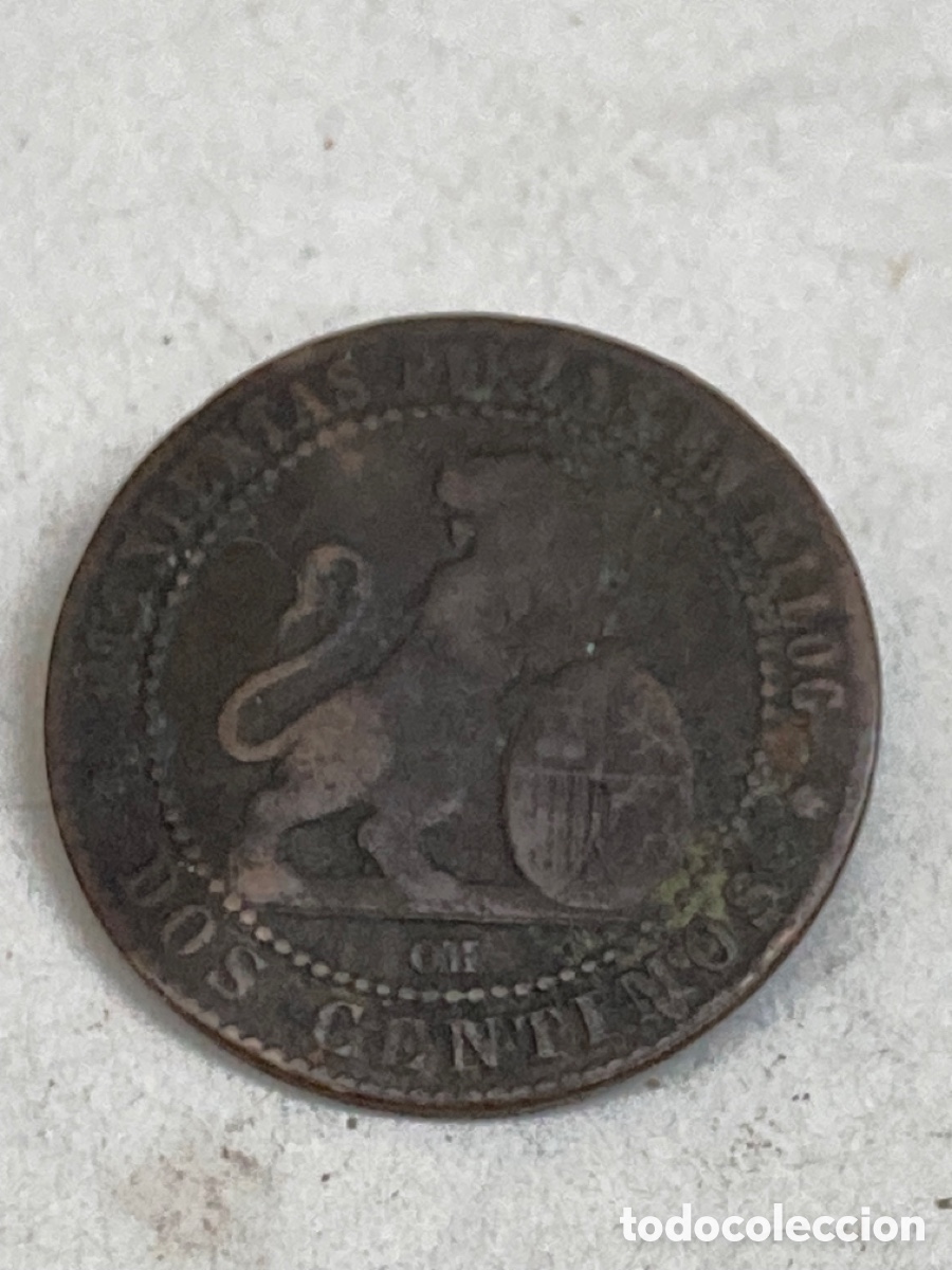Monedas de Espa&ntilde;a: Moneda dos c&eacute;ntimos 1870 - Foto 2