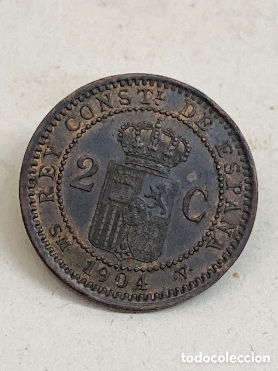 Monedas de Espa&ntilde;a: Moneda de dos c&eacute;ntimos 1904 - Foto 1