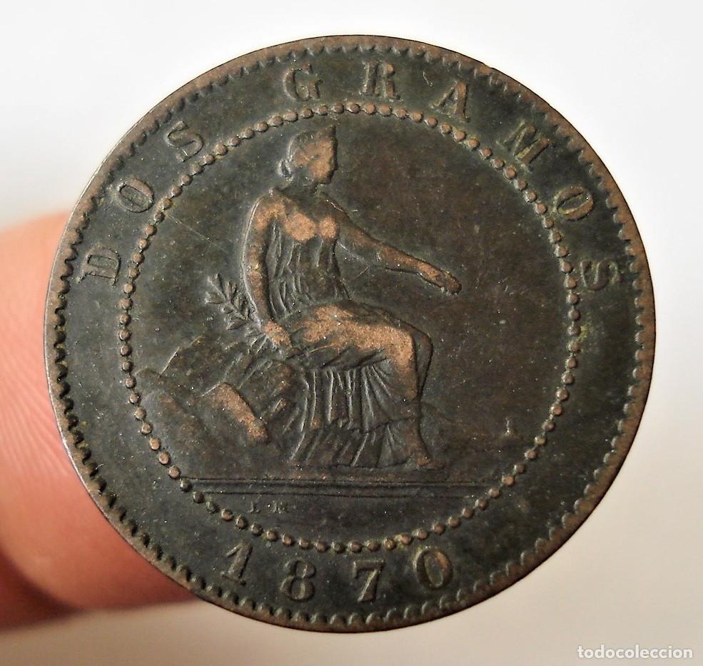 Monedas de Espa&ntilde;a: ESPA&Ntilde;A 2 CENTIMOS 1870 GOBIERNO PROVISIONAL. SPAIN. - Foto 2