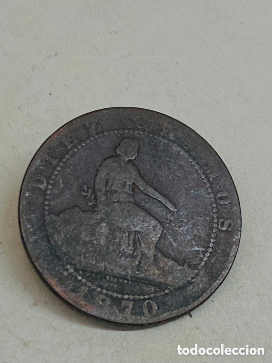 Monedas de Espa&ntilde;a: Moneda de diez c&eacute;ntimos 1870 - Foto 1