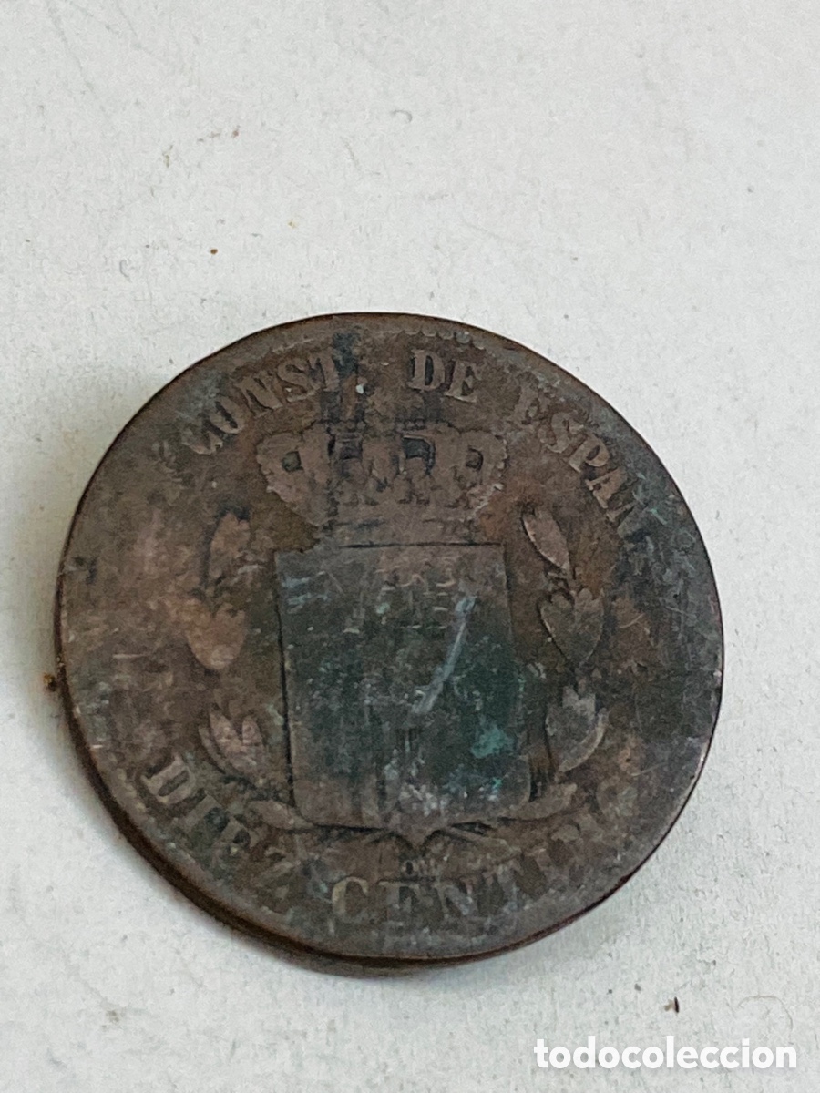 Monedas de Espa&ntilde;a: Moneda de diez c&eacute;ntimos 1877 - Foto 2
