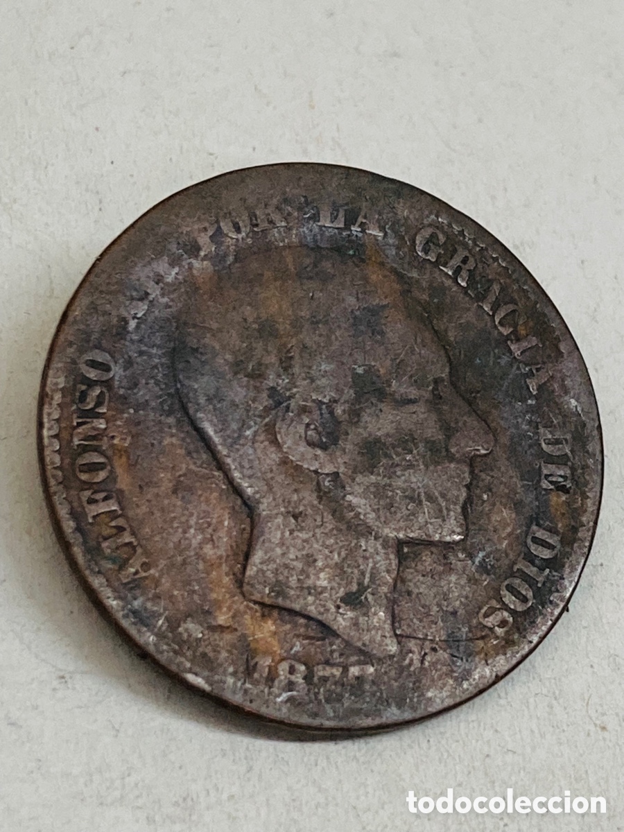 Monedas de Espa&ntilde;a: Moneda de diez c&eacute;ntimos 1877 - Foto 1