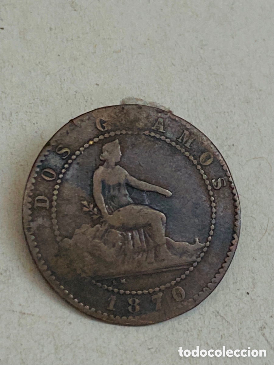 Monedas de Espa&ntilde;a: Moneda de dos c&eacute;ntimos 1870 - Foto 2