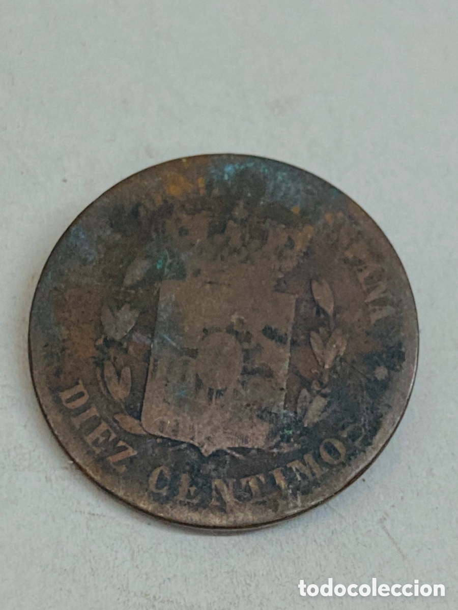 Monedas de Espa&ntilde;a: Moneda de diez c&eacute;ntimos 1878 - Foto 2
