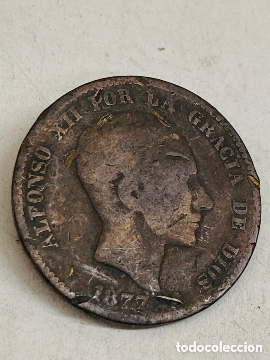 Monedas de Espa&ntilde;a: Moneda de diez c&eacute;ntimos 1877 - Foto 1
