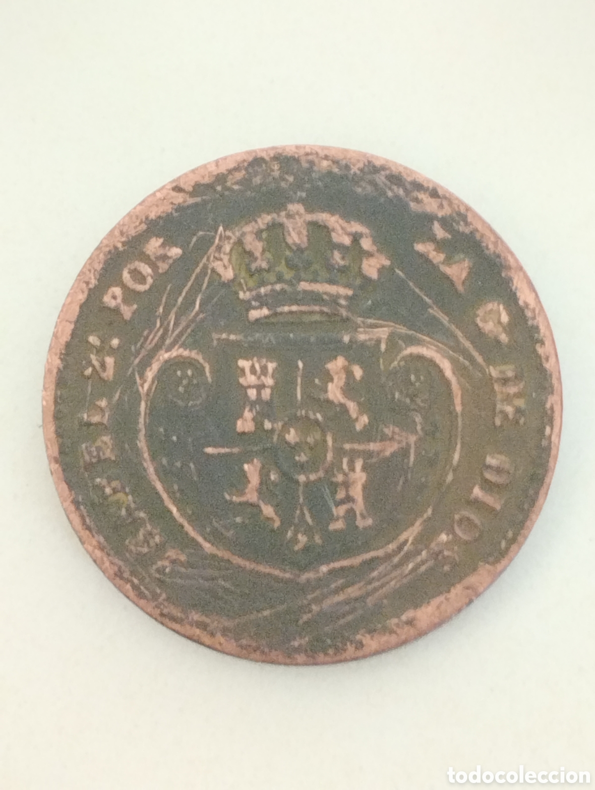 Monedas de Espa&ntilde;a: Moneda d&eacute;cima de real 1853. Isabel II. Ara&ntilde;ada. - Foto 1