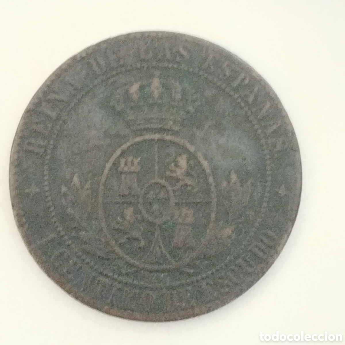 Monedas de Espa&ntilde;a: Moneda Isabel II. 1868. 1 c&eacute;ntimo de escudo. - Foto 2