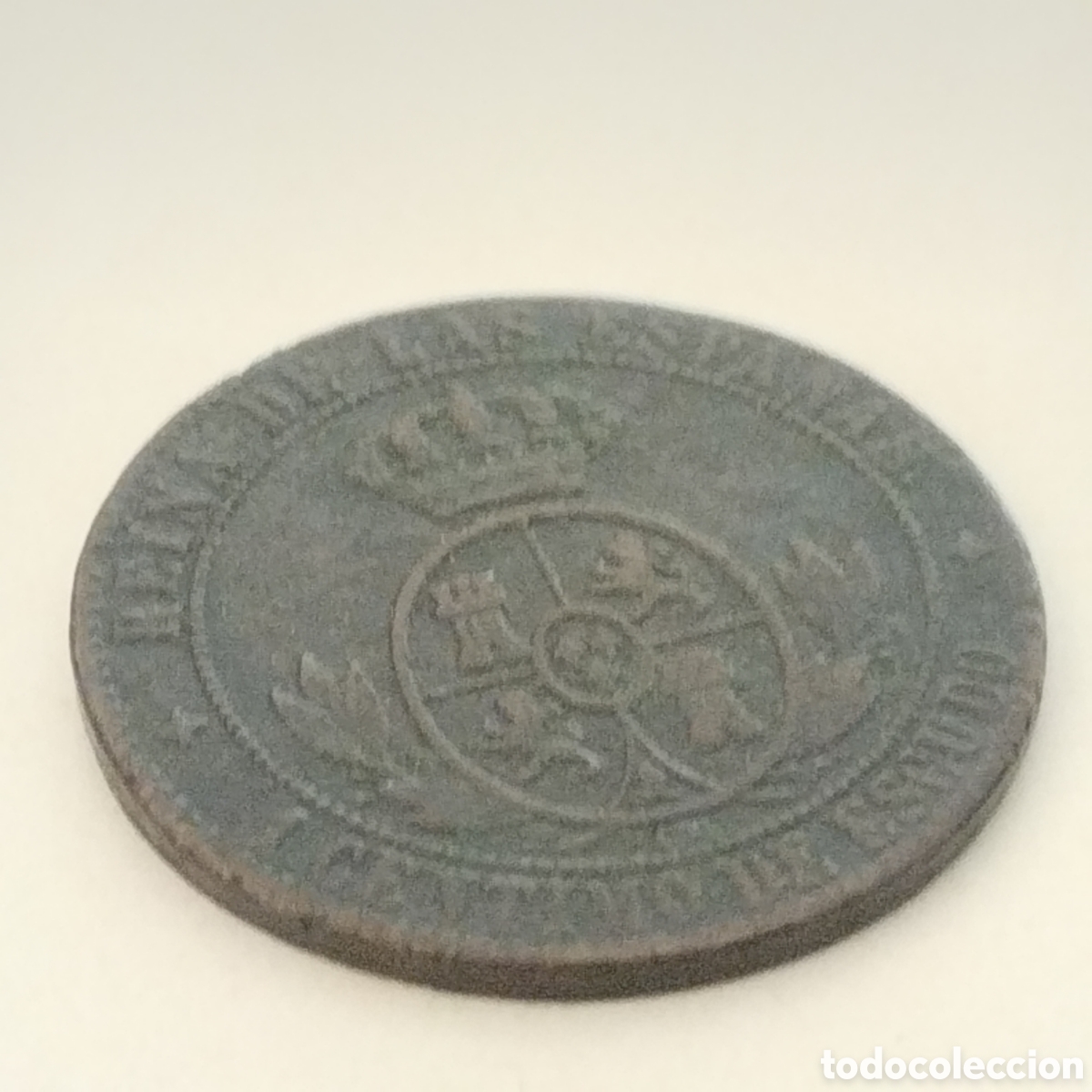 Monedas de Espa&ntilde;a: Moneda Isabel II. 1868. 1 c&eacute;ntimo de escudo. - Foto 3