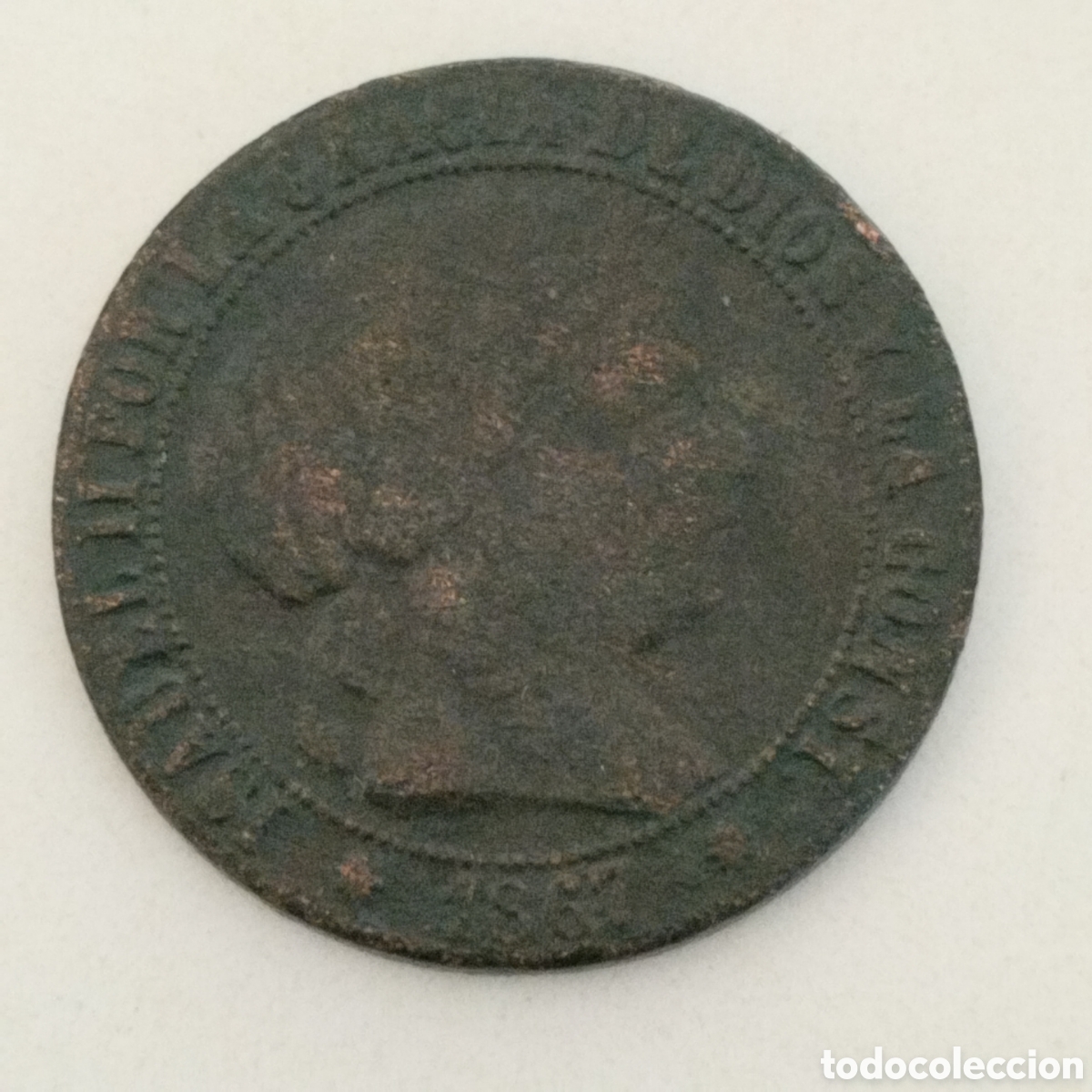 Monedas de Espa&ntilde;a: Moneda Isabel II 1867. 1 c&eacute;ntimo de escudo. - Foto 1