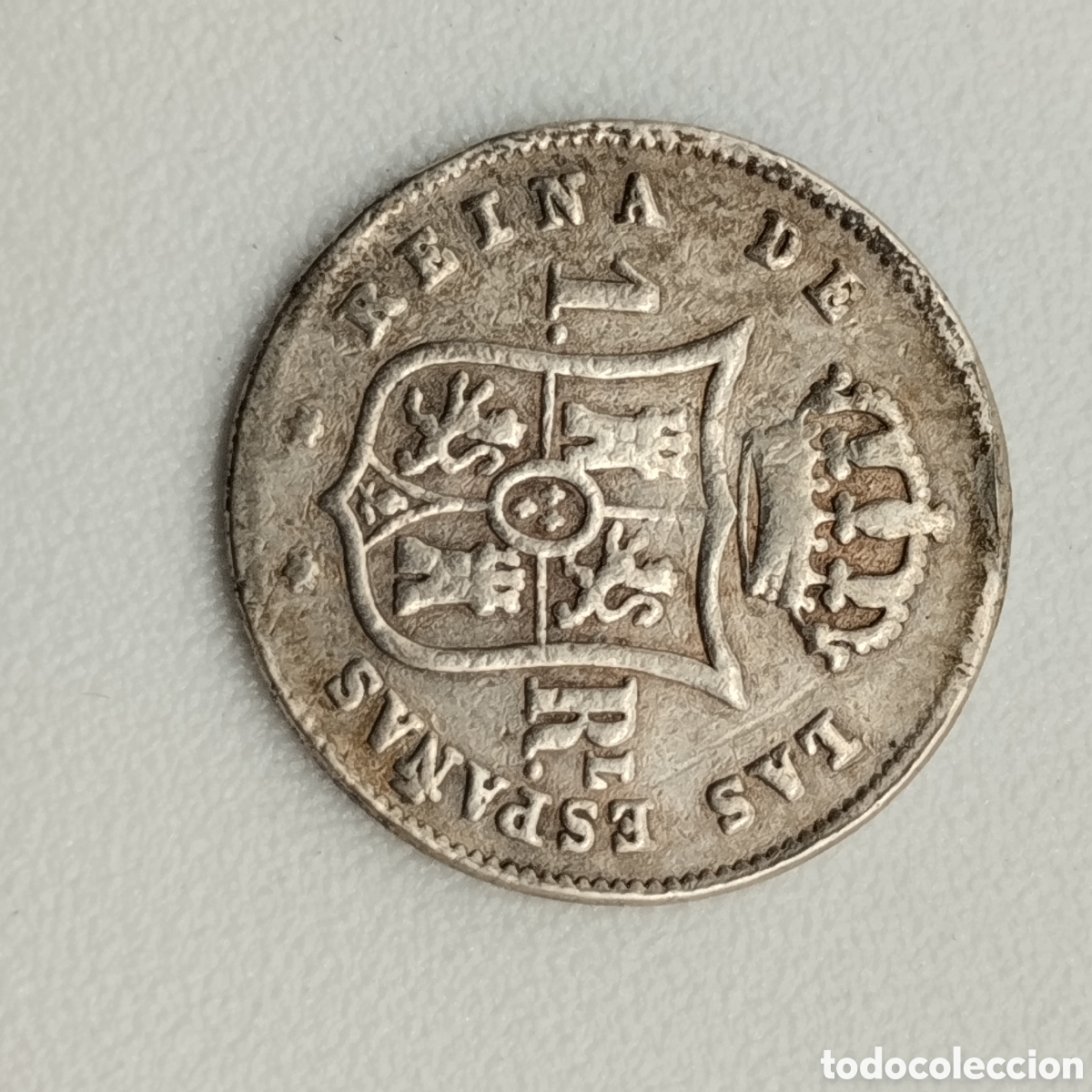 Monedas de Espa&ntilde;a: Moneda Isabel II 1853 - 1 real - Foto 2