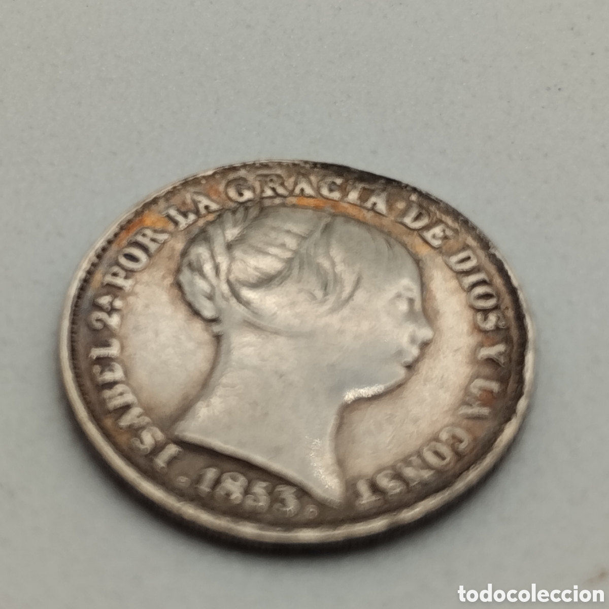 Monedas de Espa&ntilde;a: Moneda Isabel II 1853 - 1 real - Foto 3