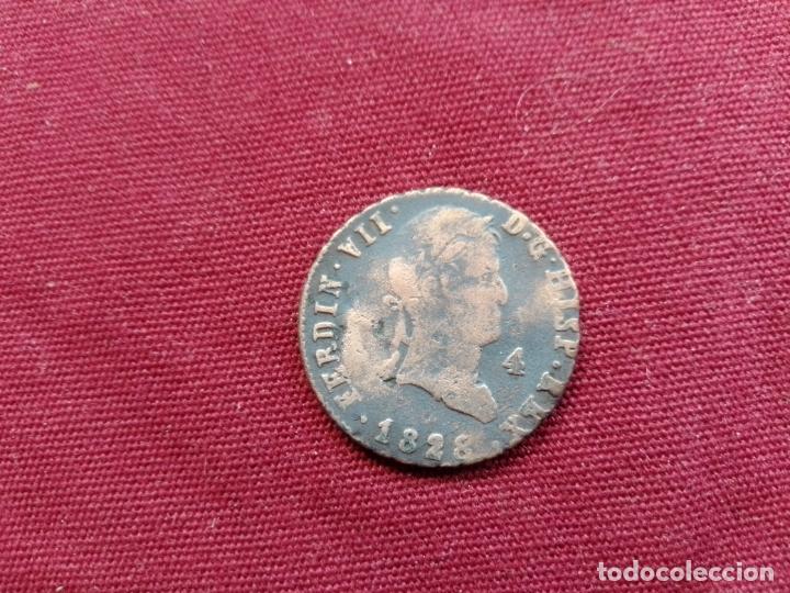 Monedas de Espa&ntilde;a: 4 maravedis de 1828 - Foto 1