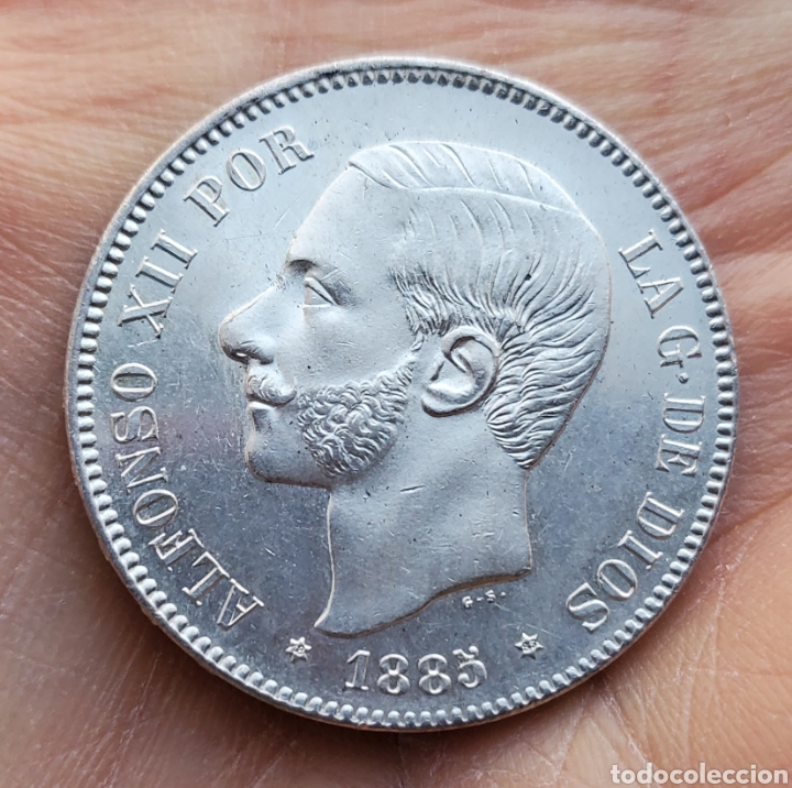 Monedas de Espa&ntilde;a: SOBERBIA SIN CIRCULAR 5 pts 1885*85 - Foto 1