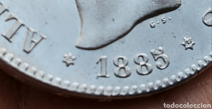 Monedas de Espa&ntilde;a: SOBERBIA SIN CIRCULAR 5 pts 1885*85 - Foto 6