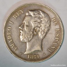 Monedas de España: AMADEO I - 5 PESETAS DE PLATA 1871 18* 74* - CECA DE MADRID-D.E.M. - DURO DE PLATA - LOT 4258. Lote 395329574