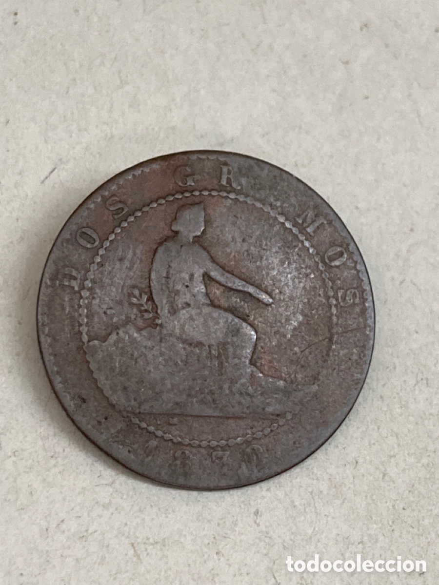 Monedas de Espa&ntilde;a: Moneda de dos c&eacute;ntimos 1870 - Foto 1