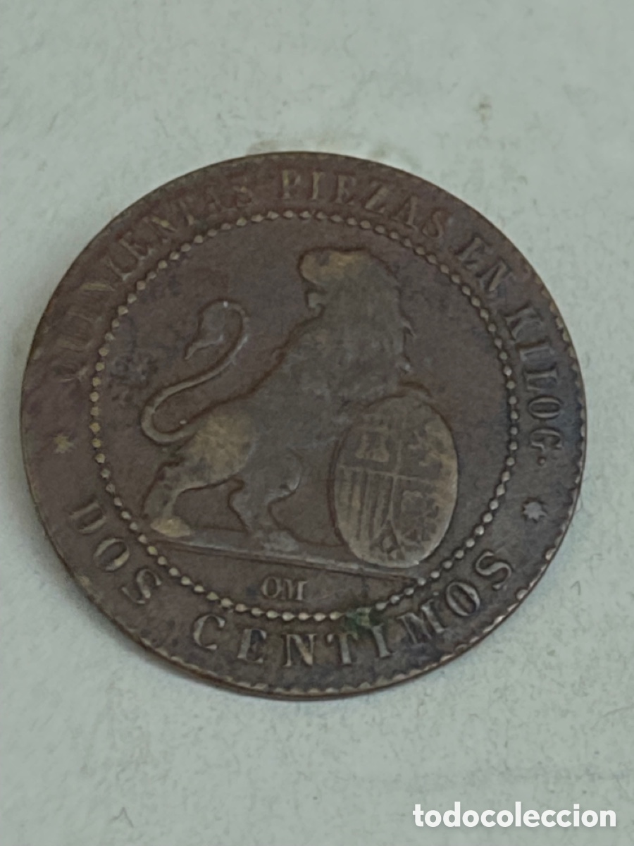 Monedas de Espa&ntilde;a: Moneda de dos c&eacute;ntimos 1870 - Foto 2