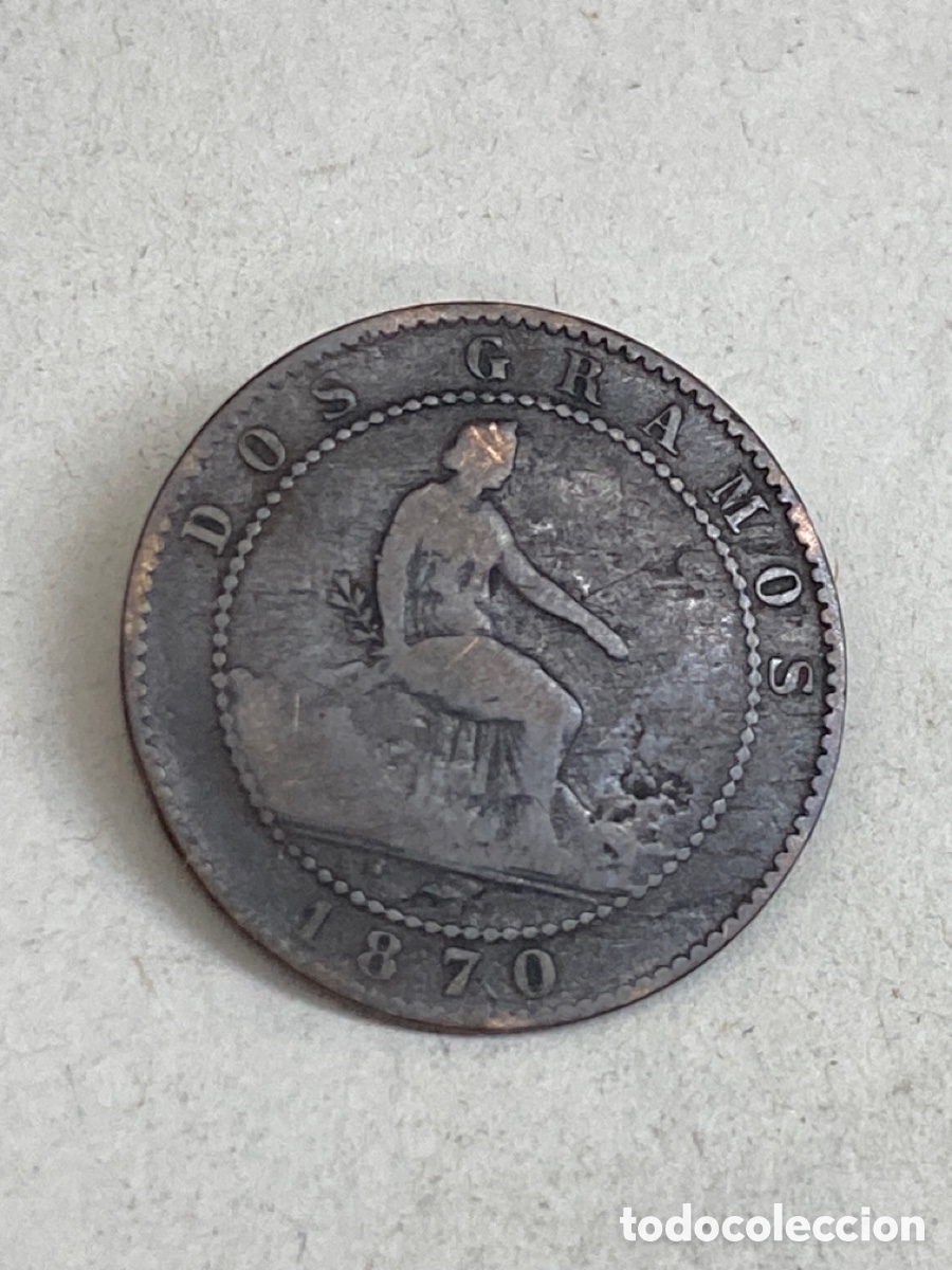 Monedas de Espa&ntilde;a: Moneda de dos c&eacute;ntimos 1870 - Foto 1