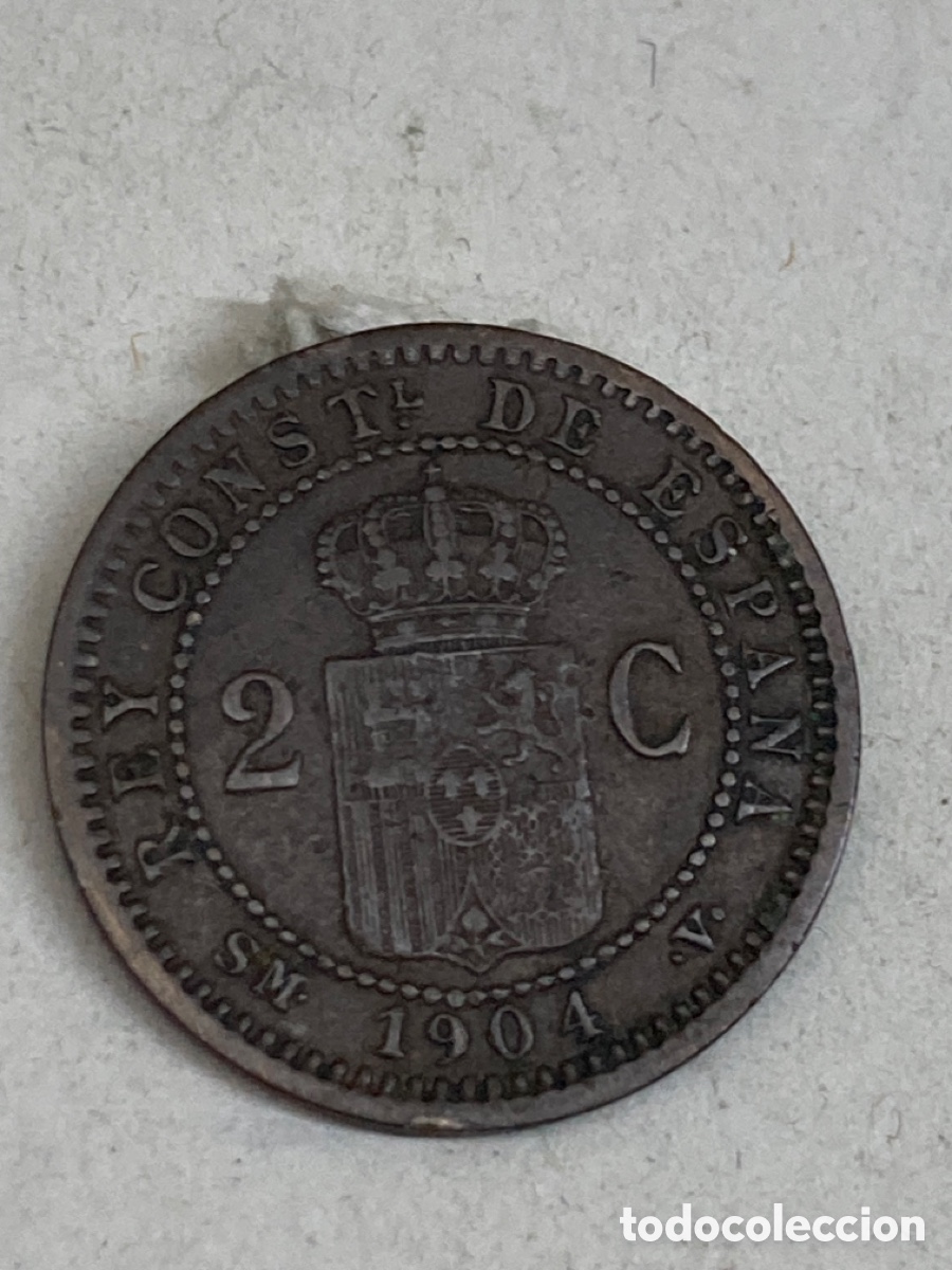 Monedas de Espa&ntilde;a: Moneda de dos c&eacute;ntimos 1904 - Foto 2