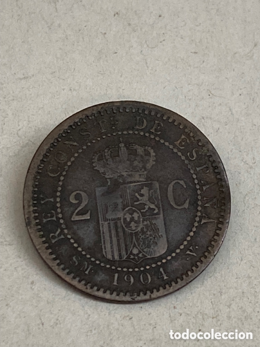 Monedas de Espa&ntilde;a: Moneda de dos c&eacute;ntimos 1904 - Foto 2