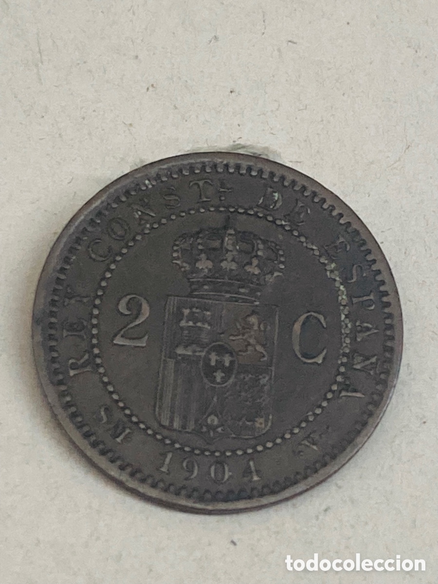 Monedas de Espa&ntilde;a: Moneda de dos c&eacute;ntimos 1904 - Foto 1