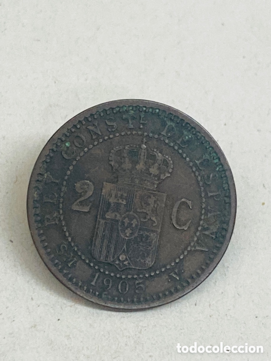 Monedas de Espa&ntilde;a: Moneda de dos c&eacute;ntimos 1905 - Foto 1