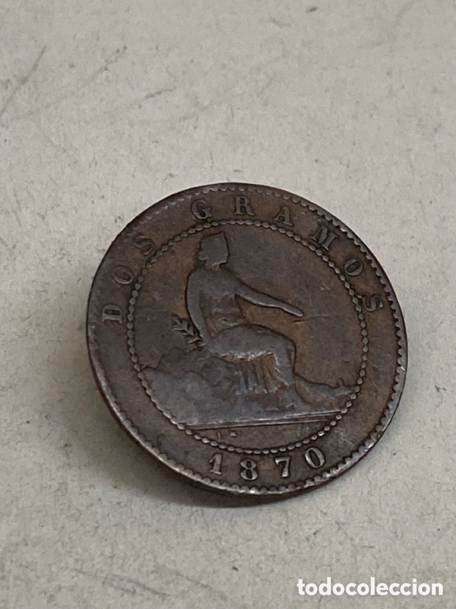 Monedas de Espa&ntilde;a: Moneda de dos c&eacute;ntimos 1870 - Foto 2